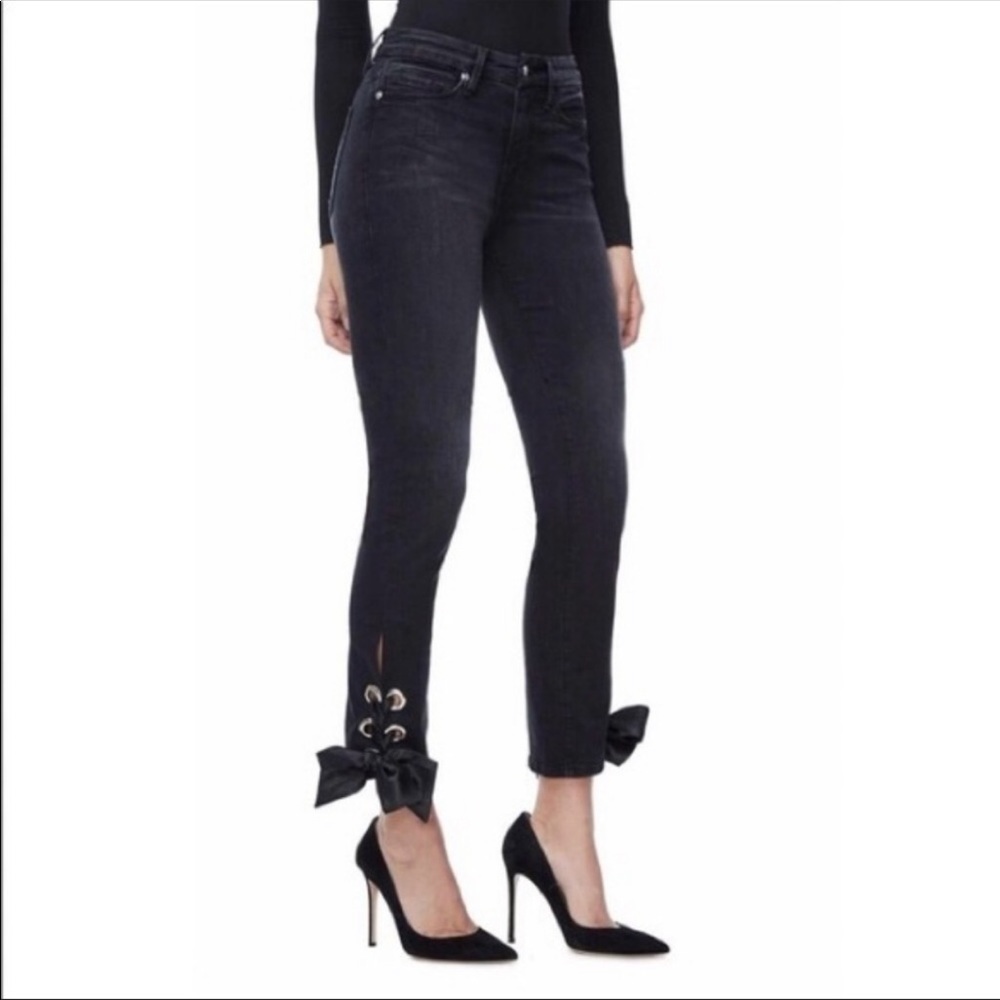Good American straight leg lace up jeans
